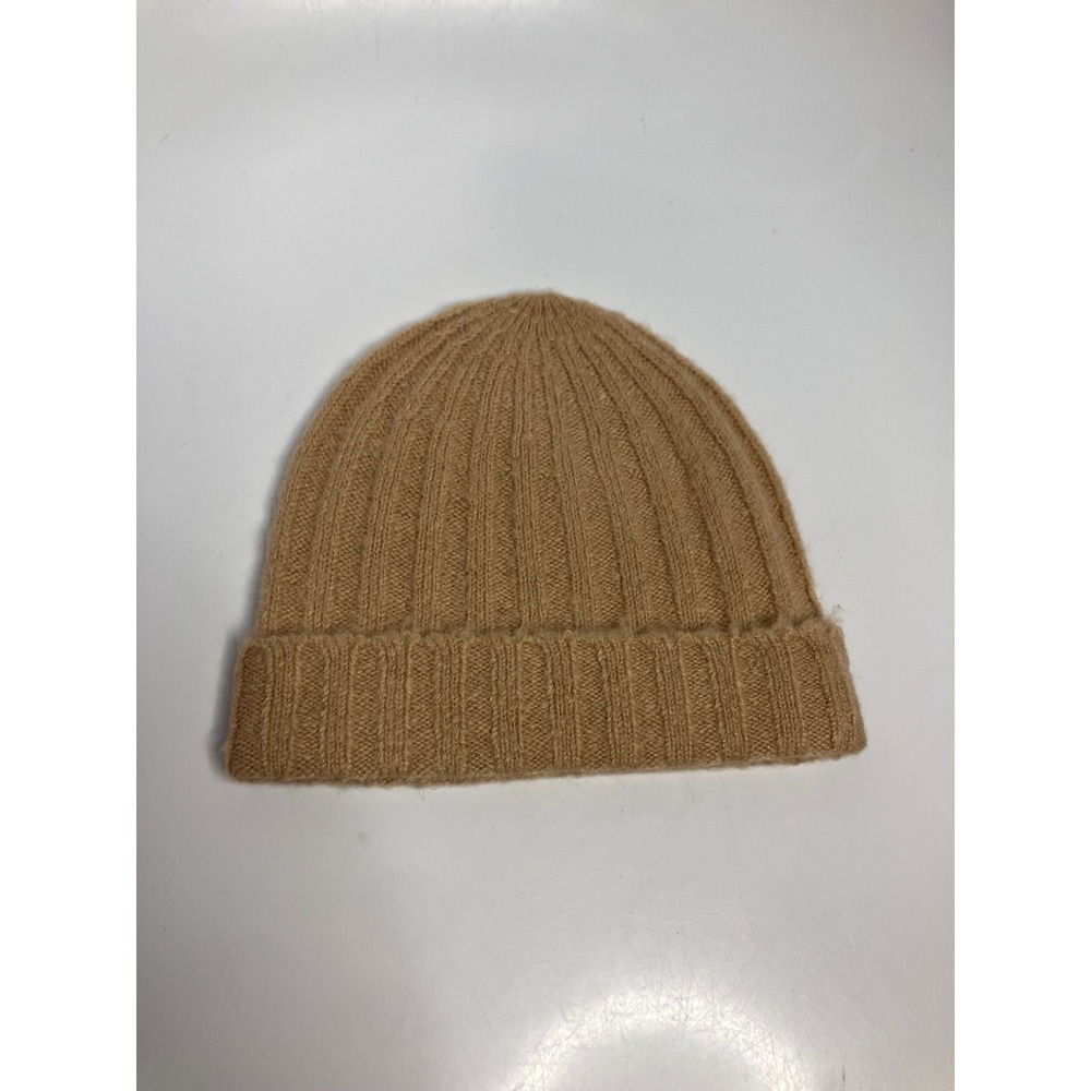 Rylee + Cru Beanie Kids S/M Tan Excellent Ribbed Knit Wool Blend Cuffed Hat